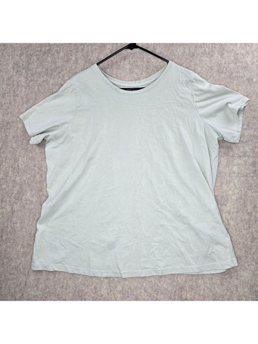 Woman Within 1X Short Sleeve Top Light Green 100% Cotton
